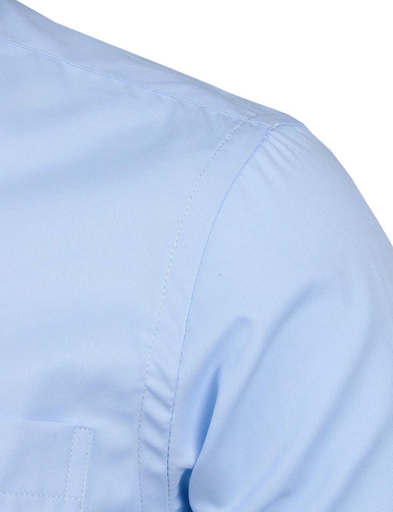 ZEROYAA Men's Long Sleeve Dress Shirt Solid Slim Fit Casual Business Formal Button Up Shirts with Pocket ZSSCL01 Blue Large - Image 5